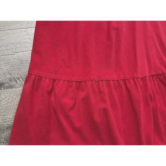 Vintage 60s Lounge Craft Nightgown Womens Medium Red Housecoat Zip Pocket Long - Picture 14 of 15